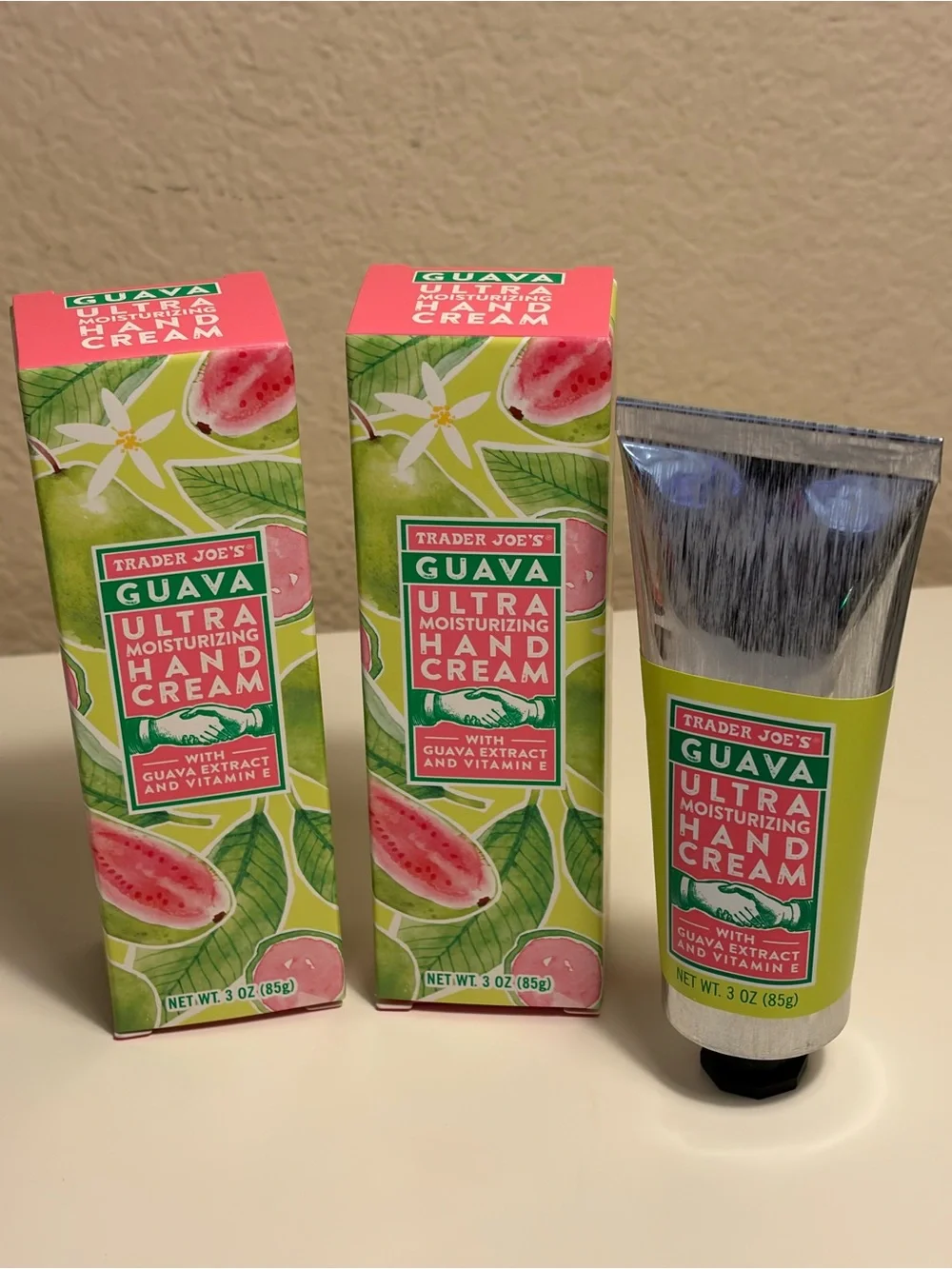 2 Pack Trader Joe’s Guava Ultra Moisturizing Hand Cream 3 oz/85g Vitamin E NEW